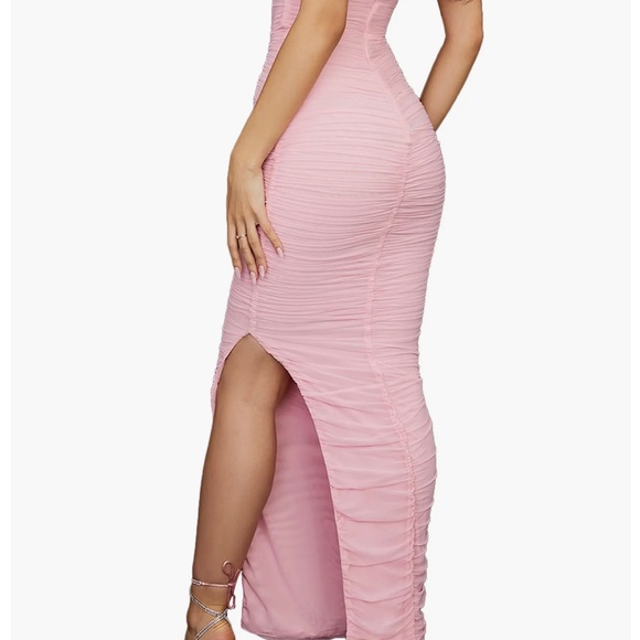 House of CB Fornarina Barbie Pink Midi Dress Ruched L - Picture 4 of 4